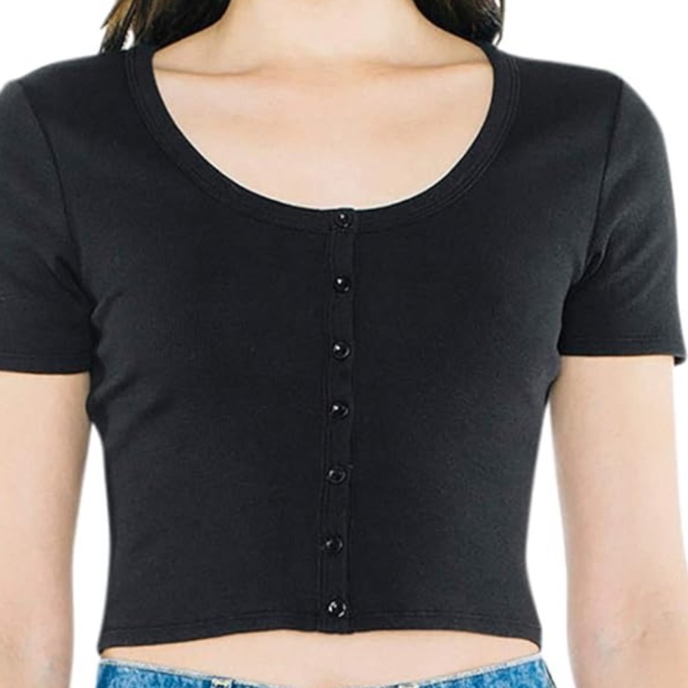 Superdown Henley Crop Button Top - image 1